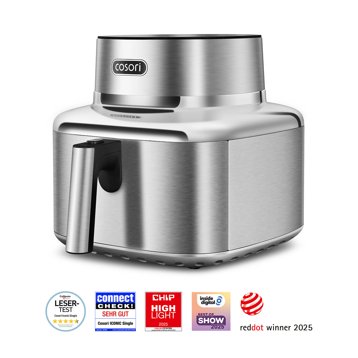 COSORI ICONIC™ Single Edelstahl-Heißluftfritteuse – 6,2 Liter