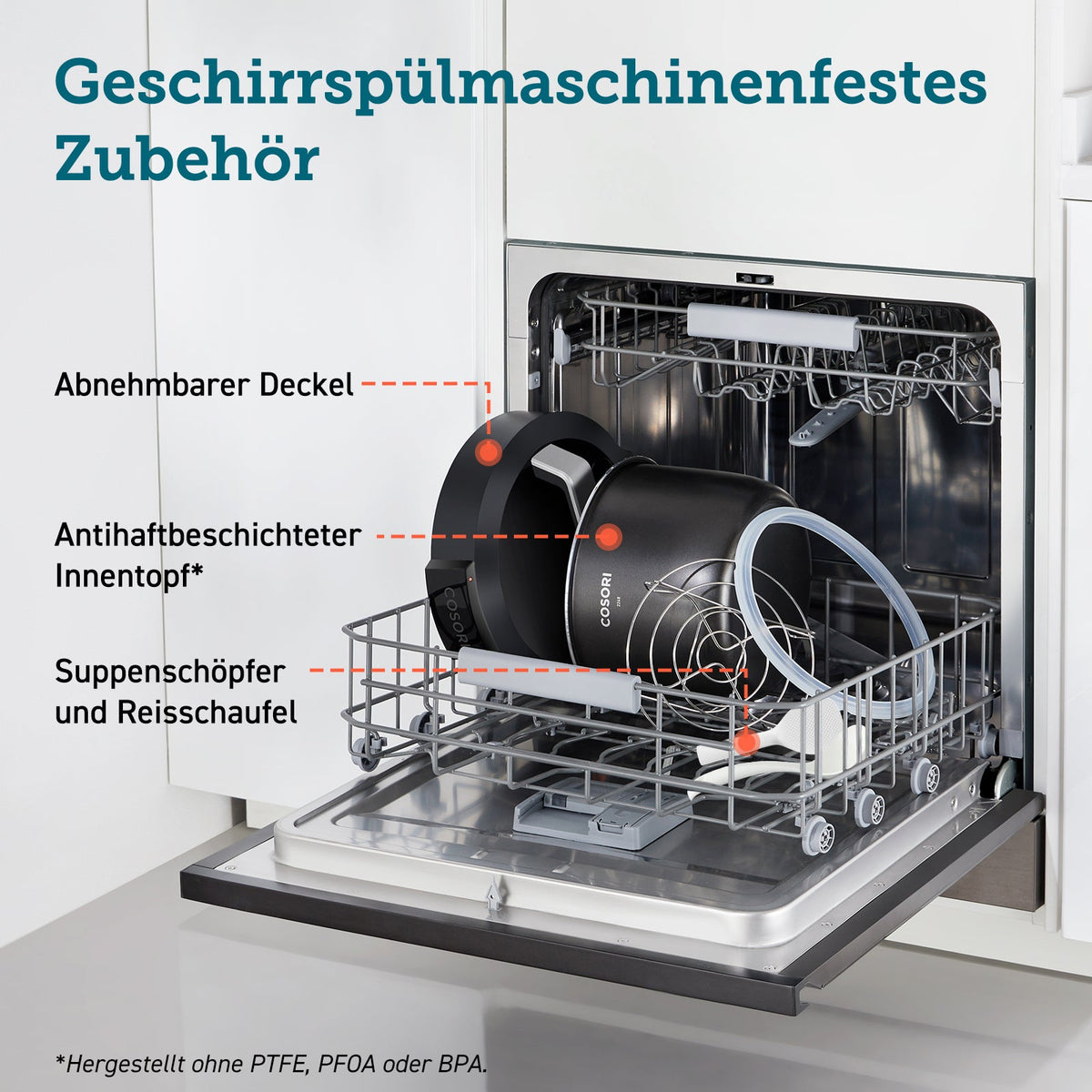 Spülmaschinengeeignetes Zubehör des COSORI Schnellkochtopfs