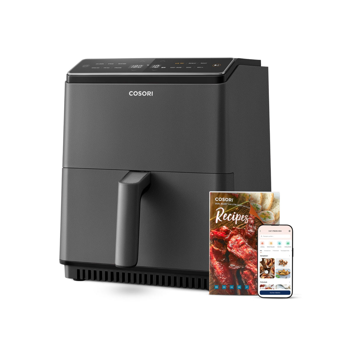 COSORI 6,4-Liter Smart Heißluftfritteuse Dual Blaze in Schwarz