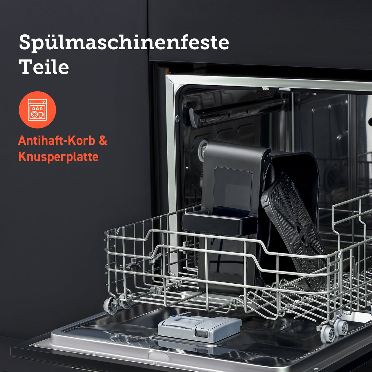 Spülmaschinengeeignete Teile der COSORI Clear Blaze Heißluftfritteuse