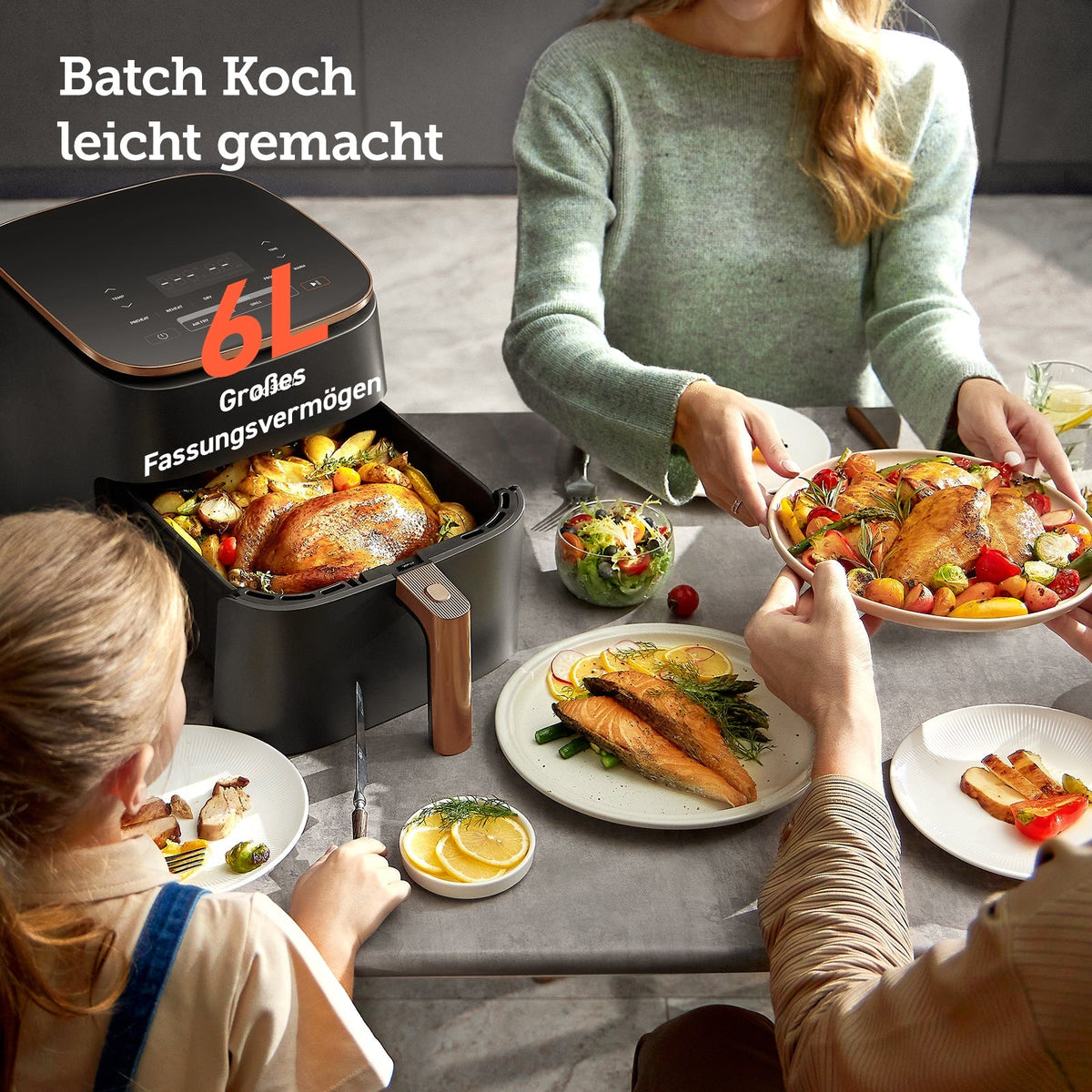 Batch-Kochen mit der COSORI TurboBlaze™ Heißluftfritteuse für mehrere Portionen