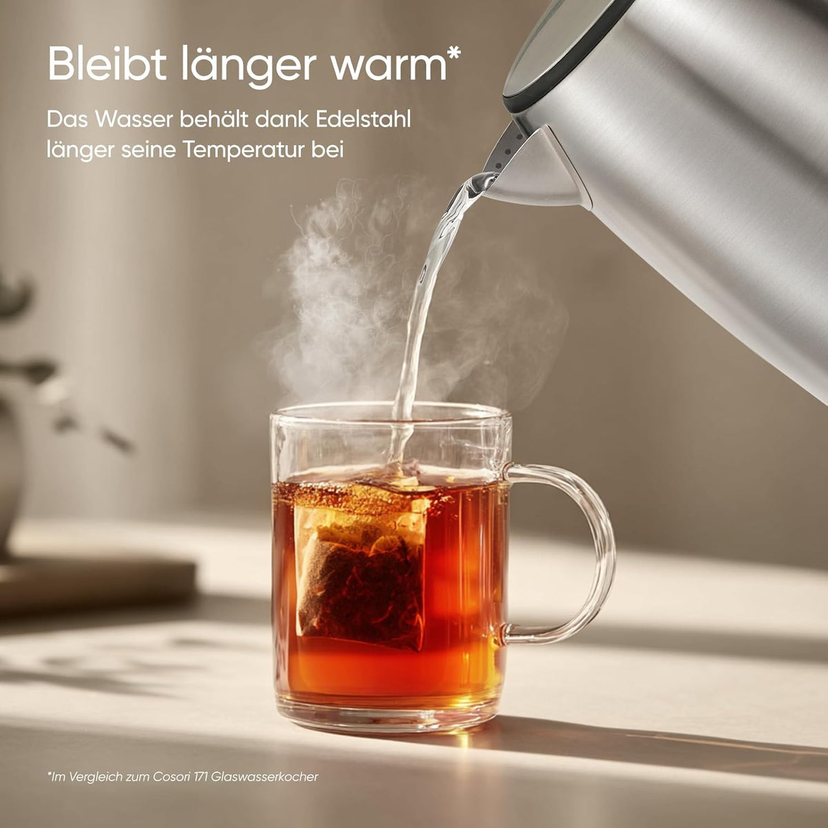 COSORI Wasserkocher hält Wasser länger warm im Alltag