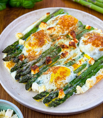 Grüner Spargel mit Eier und Hirtenkäse - cusori.com