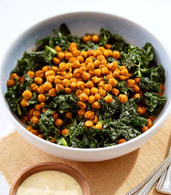 Grünkohlsalat mit Kichererbsen - cusori.com
