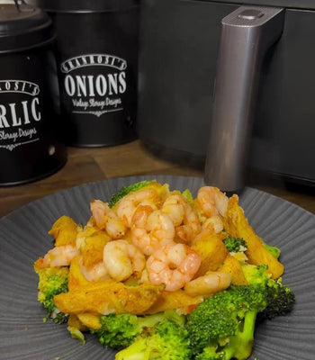 Knuspriges Ofen-Trio: Brokkoli, Garnelen & Kartoffel-Wedges - cusori.com