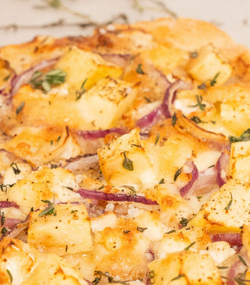 Vegetarische Flammkuchen mit Ziegenkäse und Honig - cusori.com