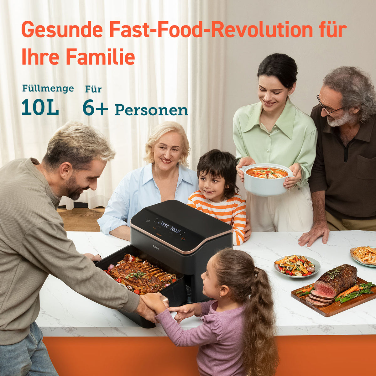 COSORI Dual Blaze Twinfry™ 10-Litre Heißluftfritteuse-Gold