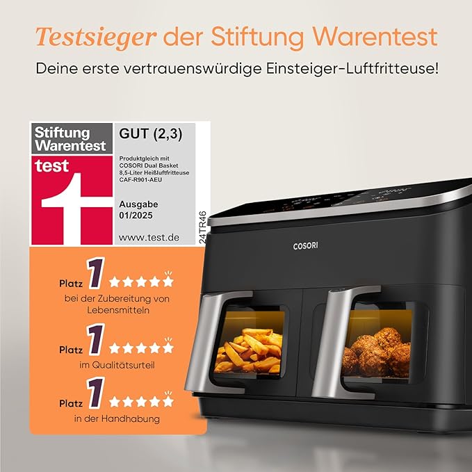 COSORI Dual Basket  8,5-Liter Heißluftfritteuse