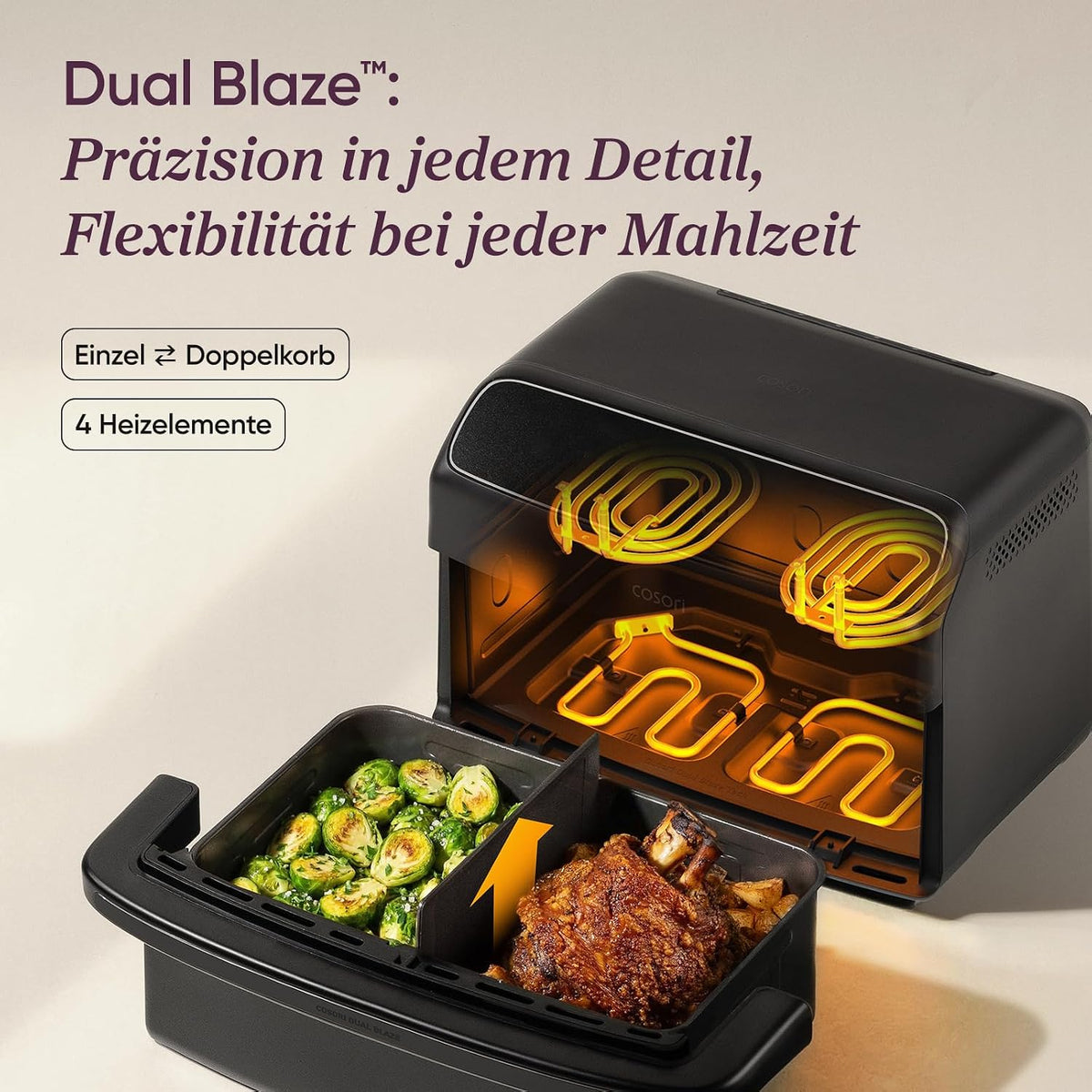 COSORI Dual Blaze TwinFry™ Compact 8,6L Heißluftfritteuse