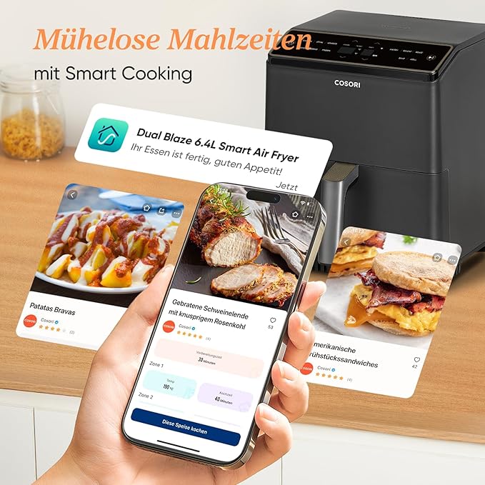 COSORI 6.4-Liter Smart Heißluftfritteuse Dual Blaze