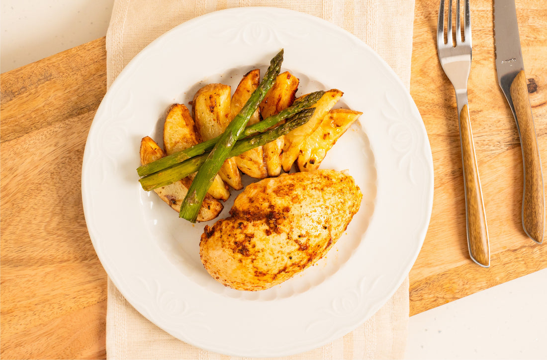 Kabeljau mit Zitronen-Honig Sauce und Reisnudeln