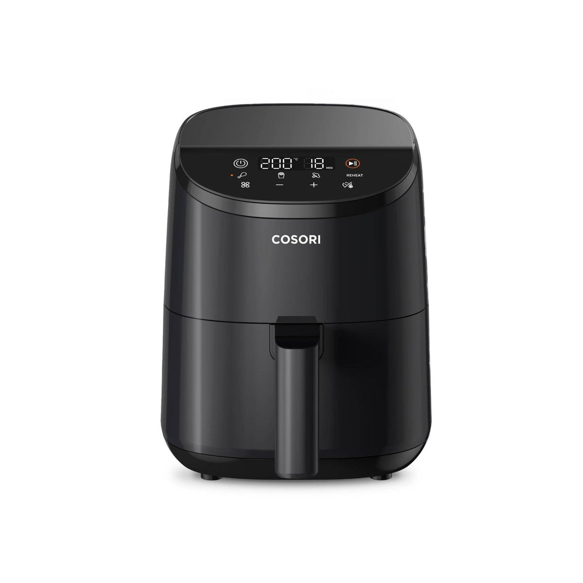 COSORI 2-Liter Mini Heißluftfritteuse in Schwarz mit kompaktem Design