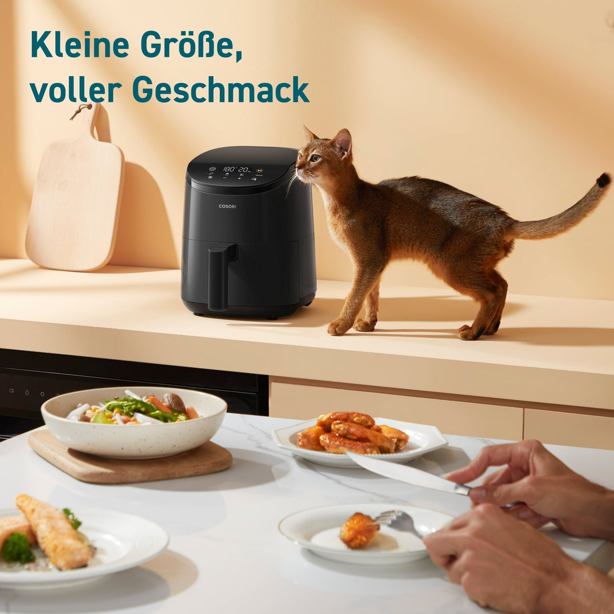 Kompakte COSORI Mini Heißluftfritteuse für kleine Haushalte