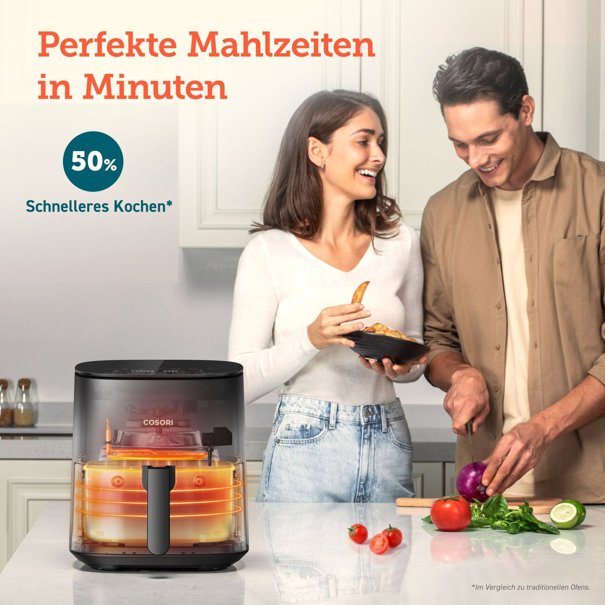 Schnelle Zubereitung von Mahlzeiten mit der COSORI Heißluftfritteuse