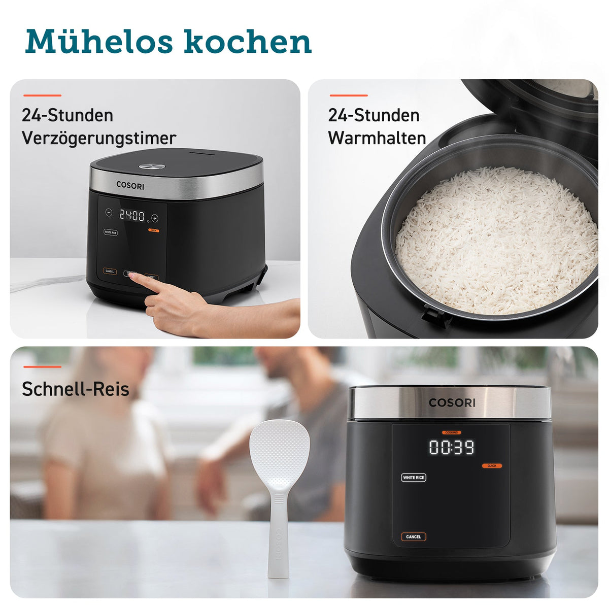 COSORI 5.0 - Liter Rice Cooker schwarz - cusori.com