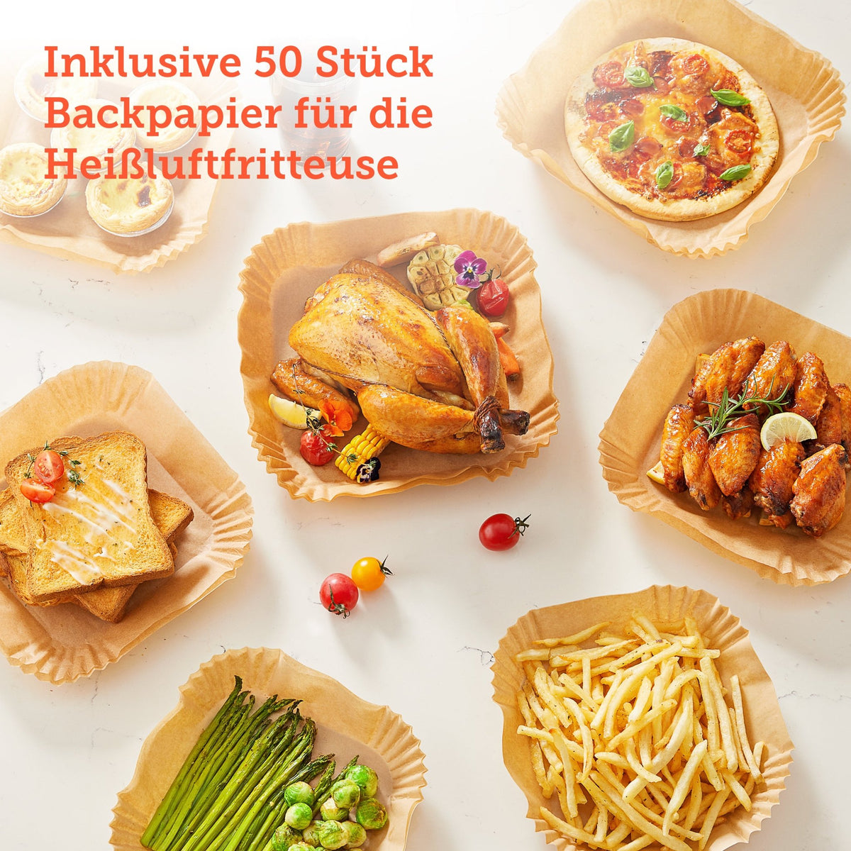 Backpapier für COSORI Heißluftfritteuse zur einfachen Reinigung