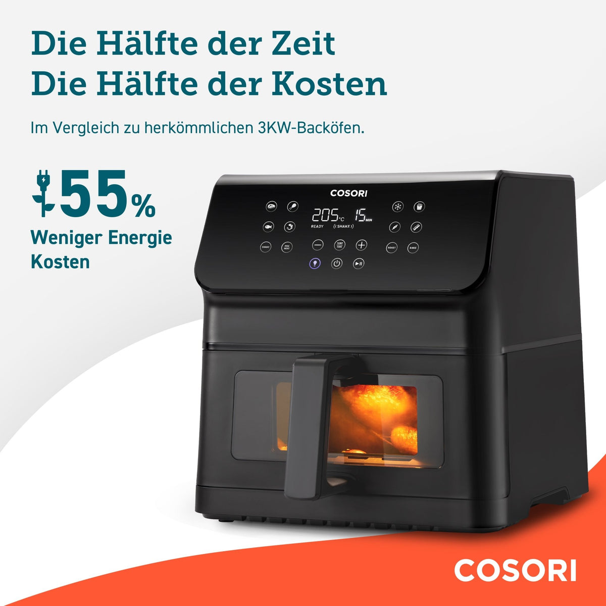 Energiesparendes Garen mit der COSORI Clear Blaze Heißluftfritteuse