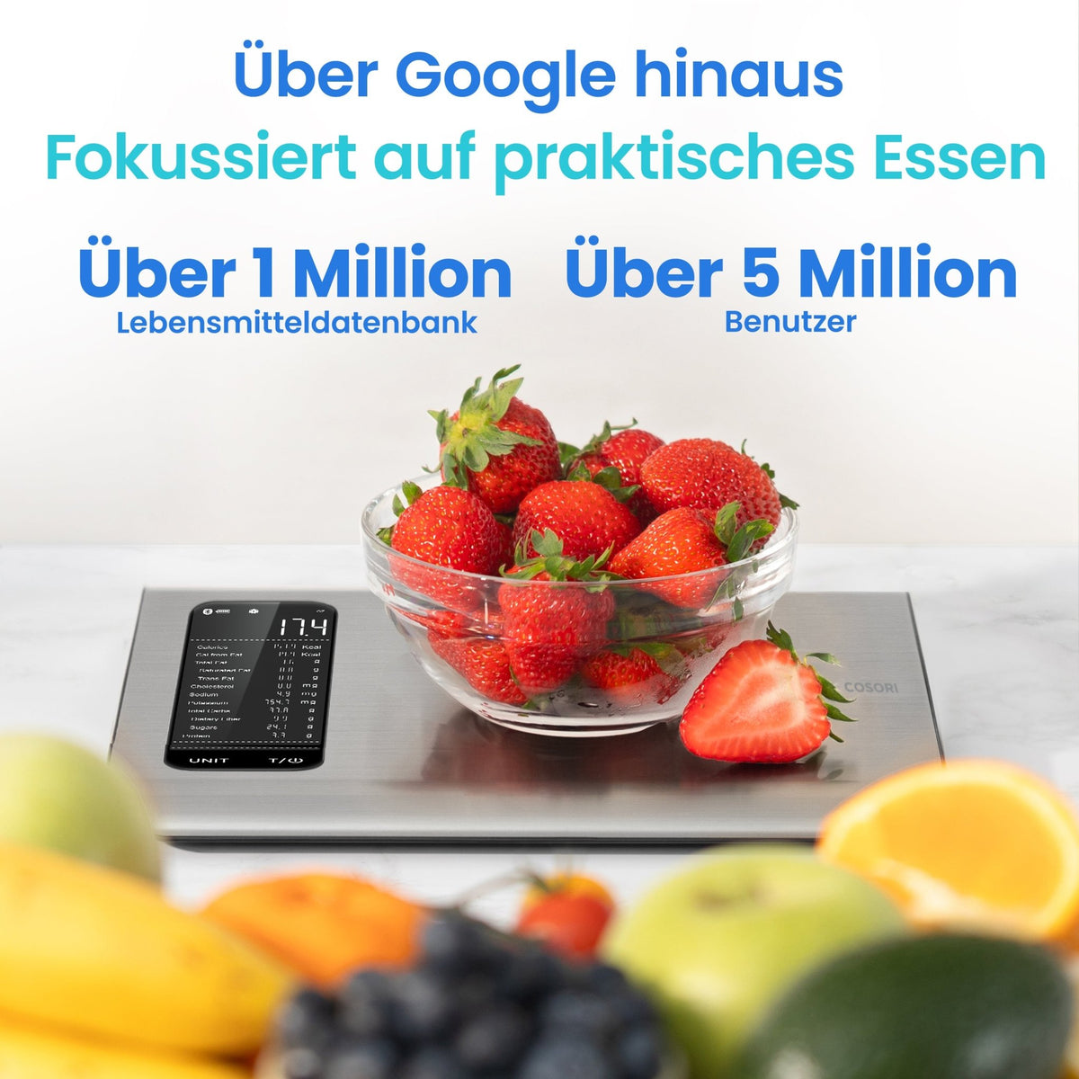 Präzise Gewichtsmessung mit der COSORI CNS-R101S Ernährungswaage